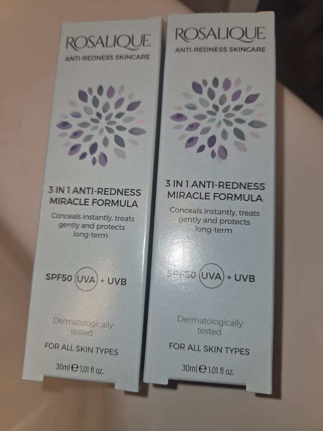 Customer photo review of Rosalique 3 in 1 Anti-Redness Miracle Formula SPF50