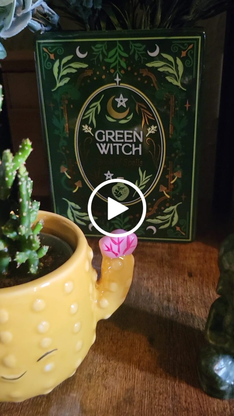 Customer video review of Green Witch Buchvase – grüne Keramikvase im Grimoires-Design