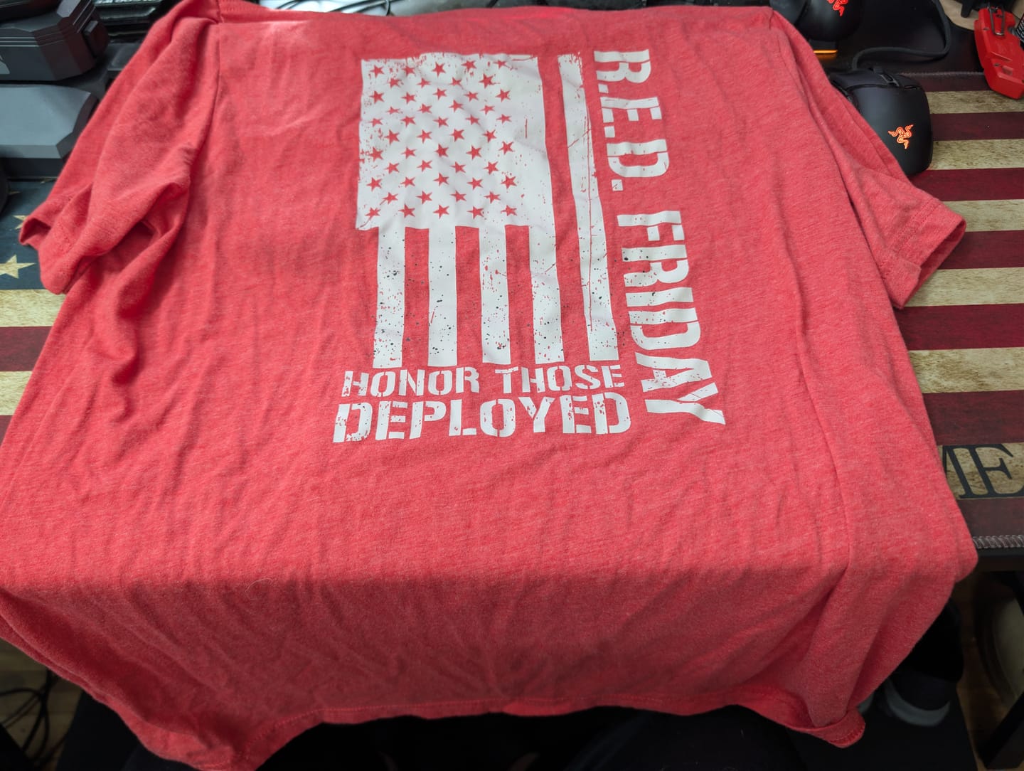 Customer photo review of R.E.D. Friday - Honor Those Deployed Red Tee