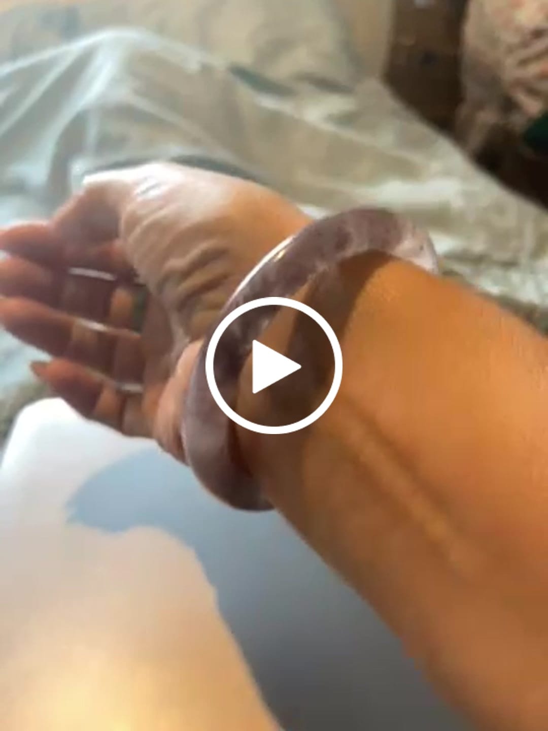 Customer video review of Buddha Stones Purple Jade Happiness Protection Bracelet Bangle