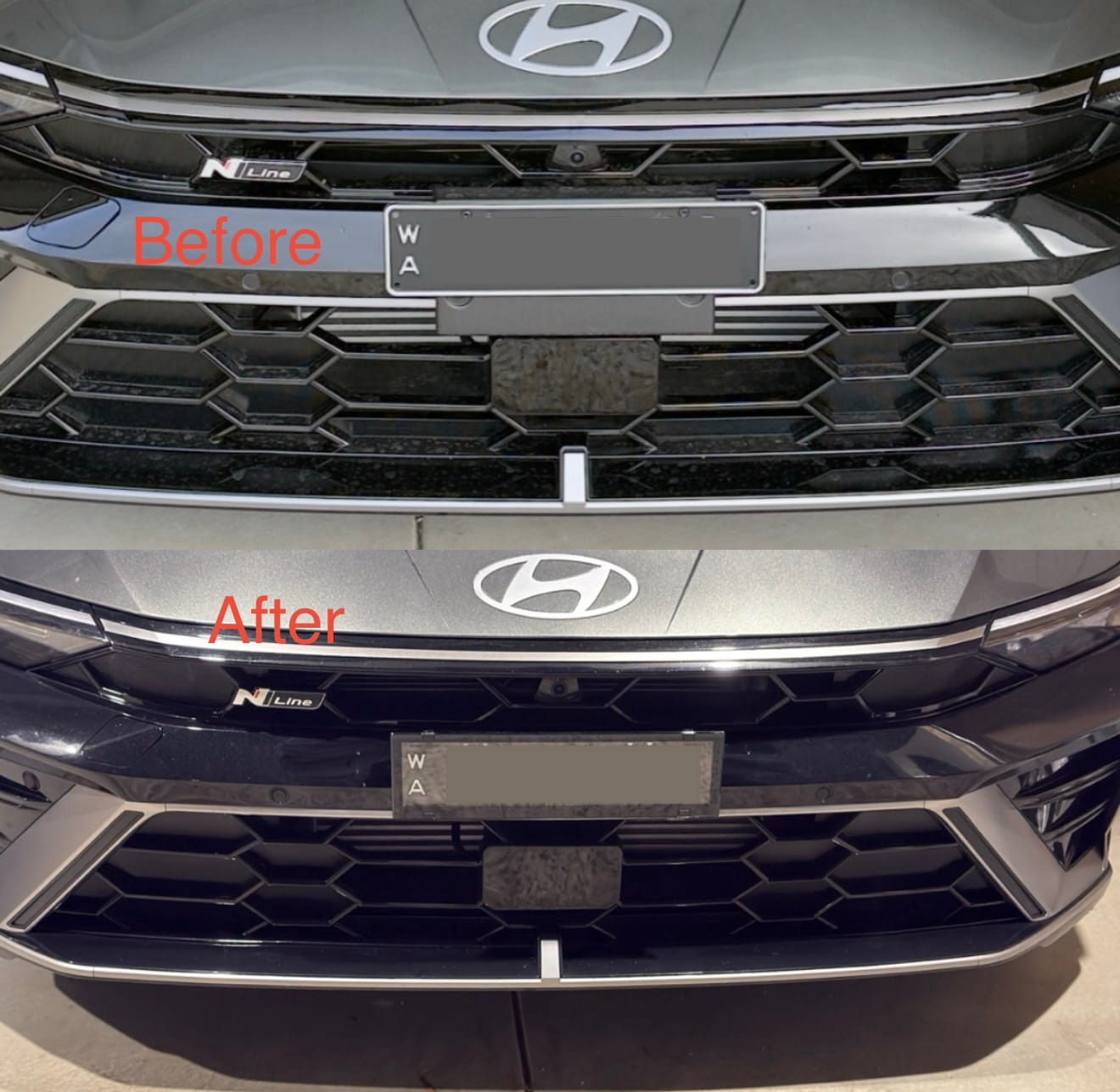 Customer photo review of Hyundai i30 N-Line CN7 Facelift Sedan 2023+ - OEM Plinth Delete Kit (FRONT)