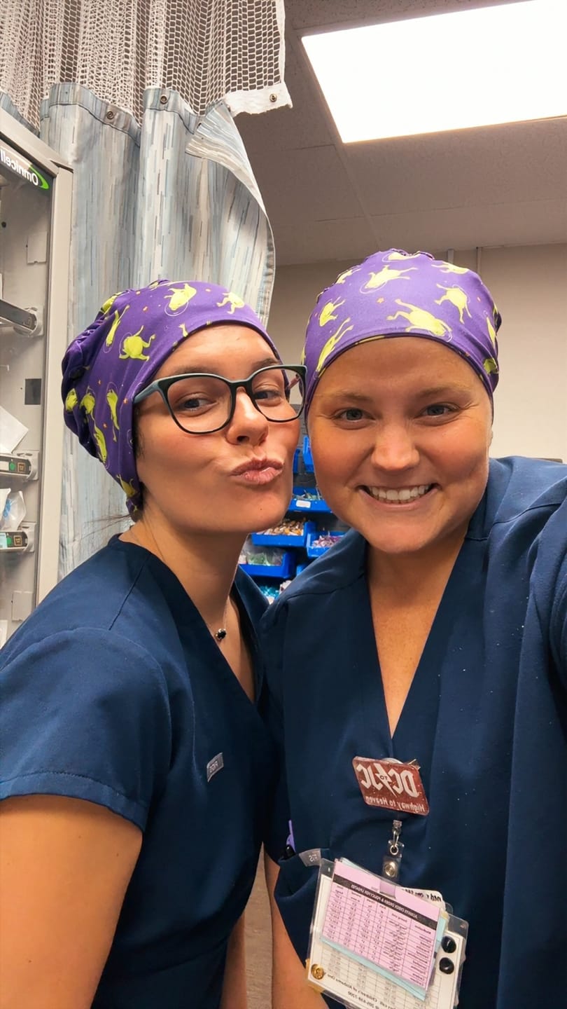 Customer photo review of DuoStyle Scrub Hat - Space Frogs