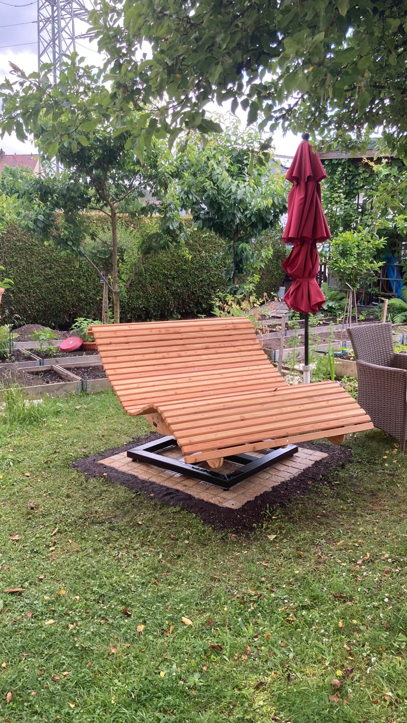 Customer photo review of Doppelliege Schwungliege "Tegernsee" Wellenliege mit Drehgestell