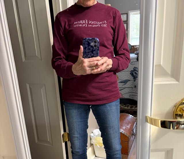 Customer photo review of I Could Be Wrong But I Doubt it in Latin Long Sleeve Tee