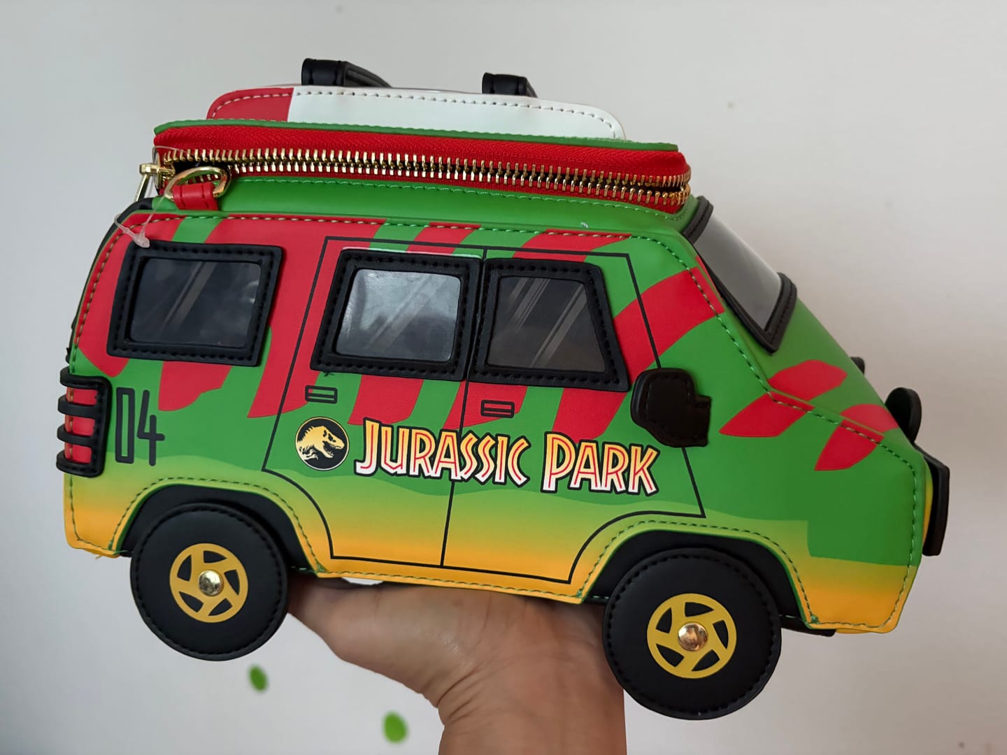 Customer photo review of Loungefly Universal Jurassic Park Safari Tour Vehicle Light Up Figural Crossbody Bag - 707 Street Exclusive