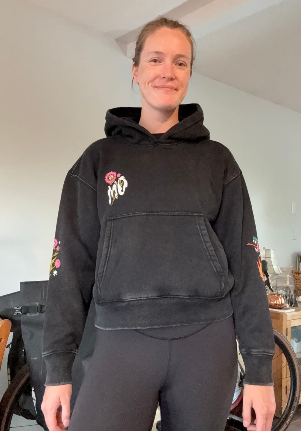 Customer photo review of Smell the Flowers Hoodie
