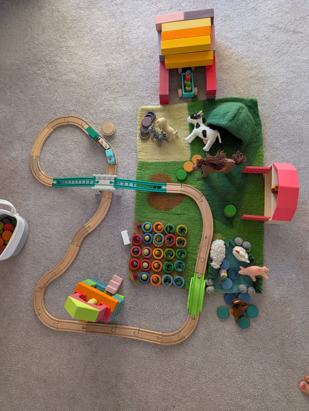 Customer photo review of Large Farm Play Mat Playscape