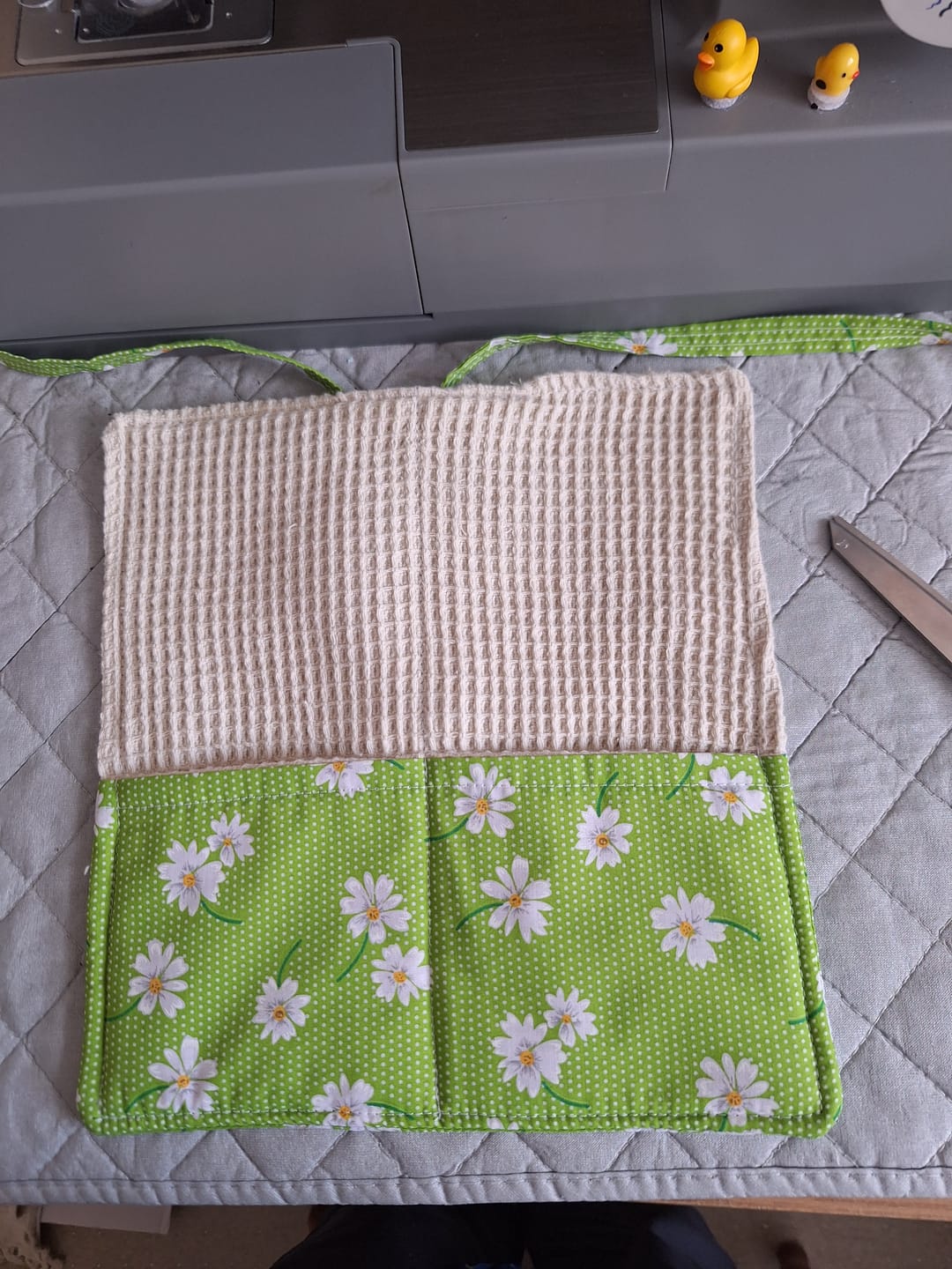 Customer photo review of White Flowers and Polka Dots Polycotton Fabric