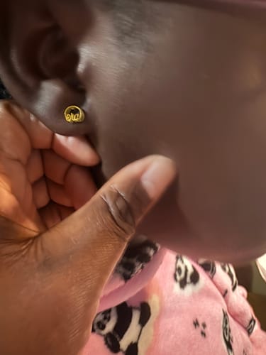 Customer photo review of Mini Era Logo Studs
