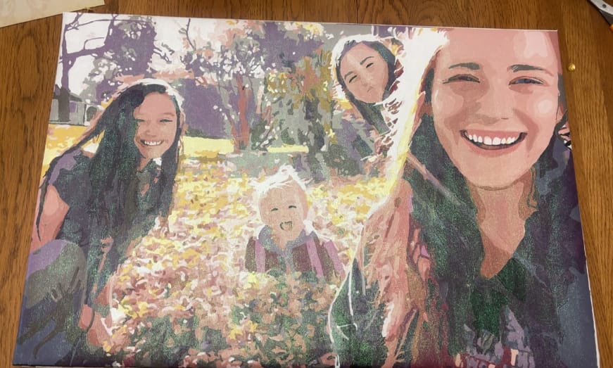 Customer photo review of Custom Paint By Numbers - Personalized Portraits Art