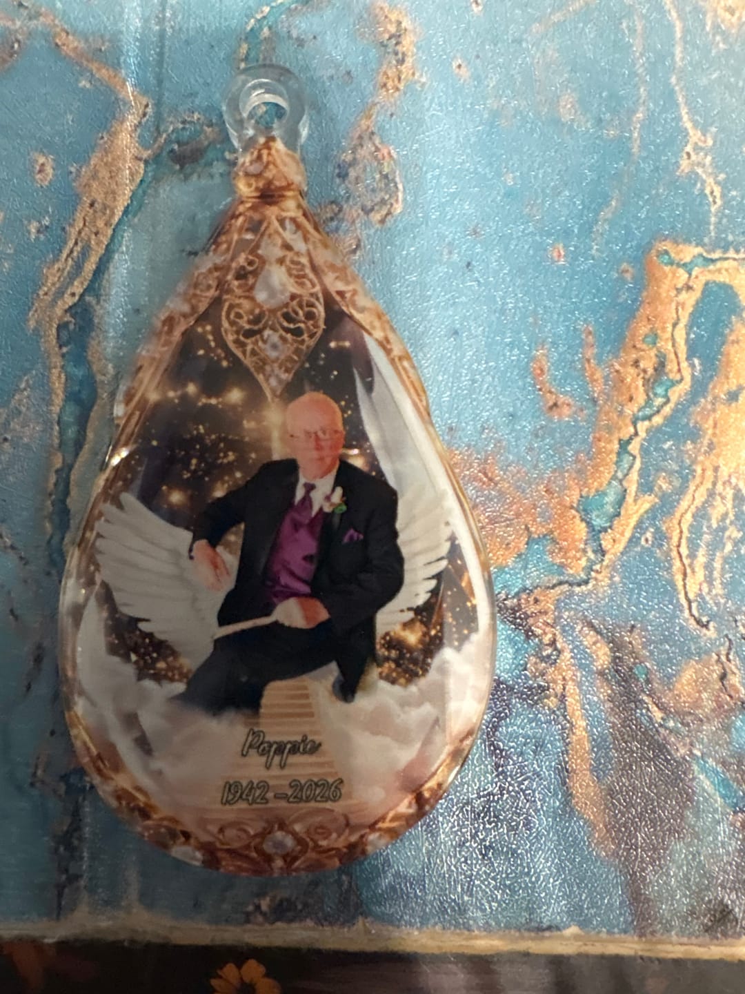 Customer photo review of Custom Photo Car Ornament - Personalized Memorial Sympathy Gifts For Loss Of Mom, Dad
