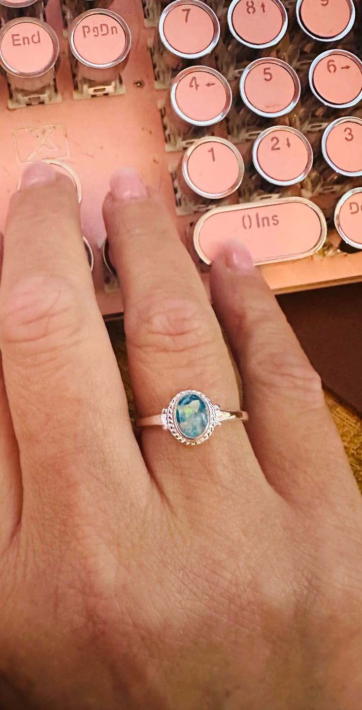 Customer photo review of Braided Oval Ring with Cremation Ashes