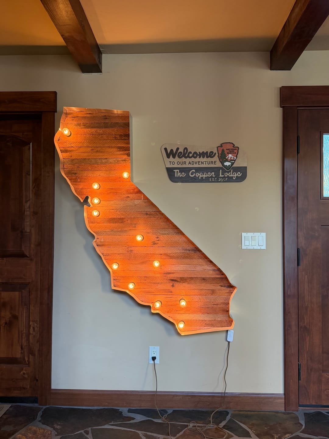 Customer photo review of 3D National Park Service Family Name Welcome Sign (Bison Design)