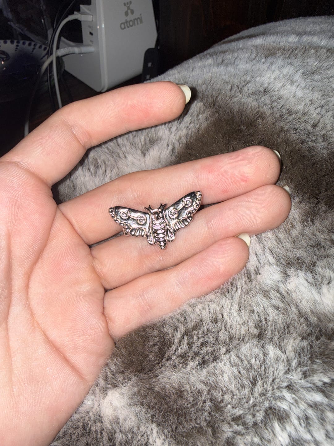 Customer photo review of MOTH HAIR CLIP