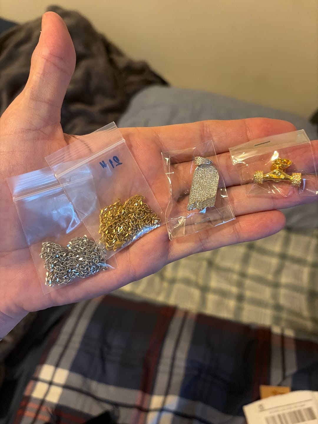 Customer photo review of ICED OUT Broken Deck Pendant (Silver)