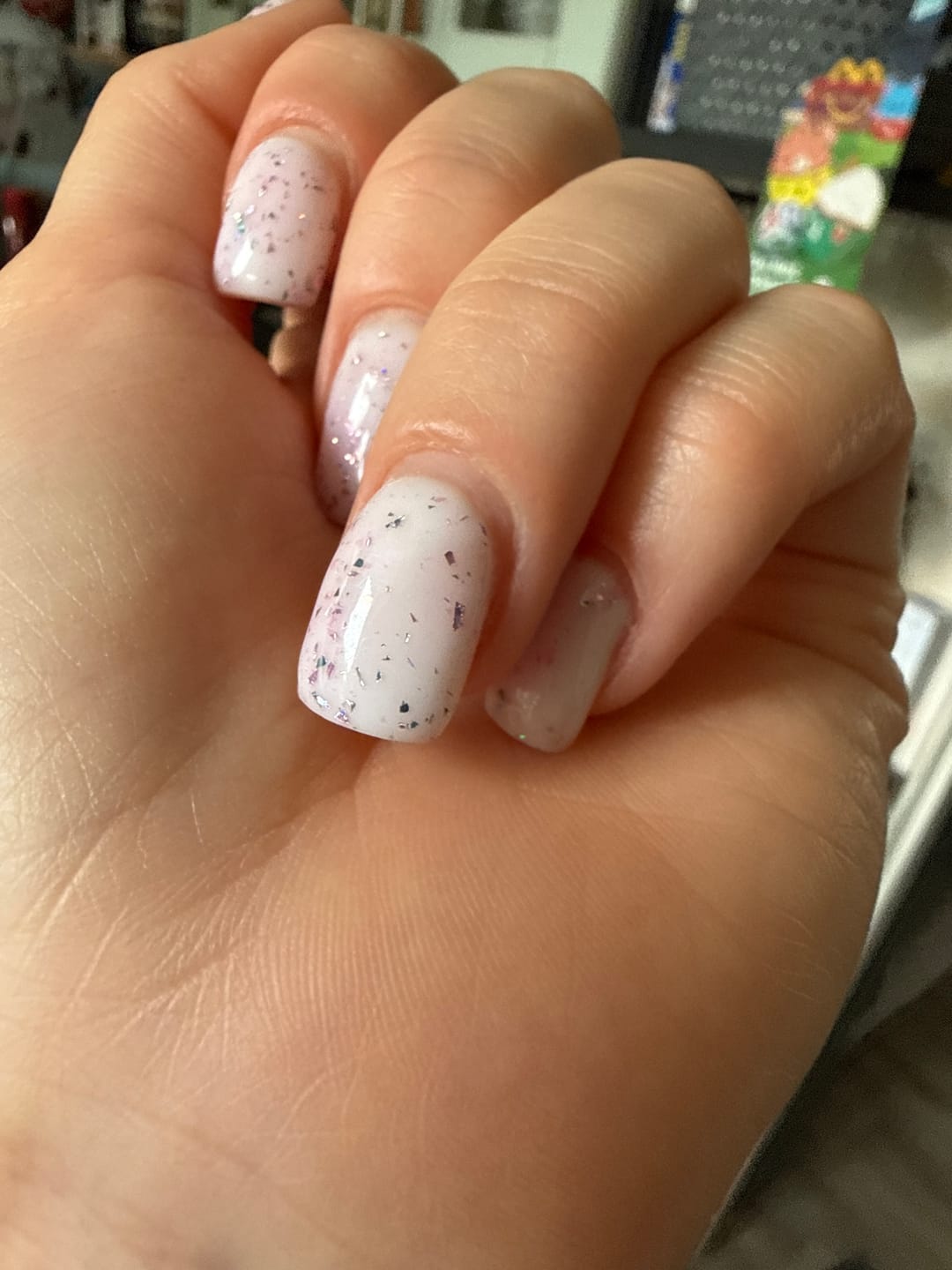 Customer photo review of Semilac Top Coat Flower Flakes T22 UV Gel Polish