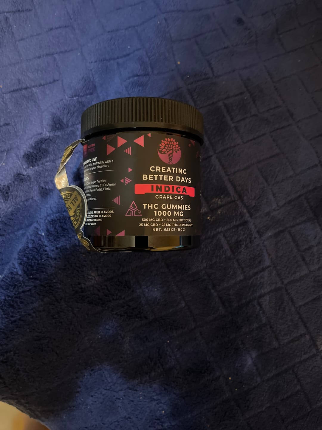 Customer photo review of Grape Gas Delta 9 Gummies 1000 MG