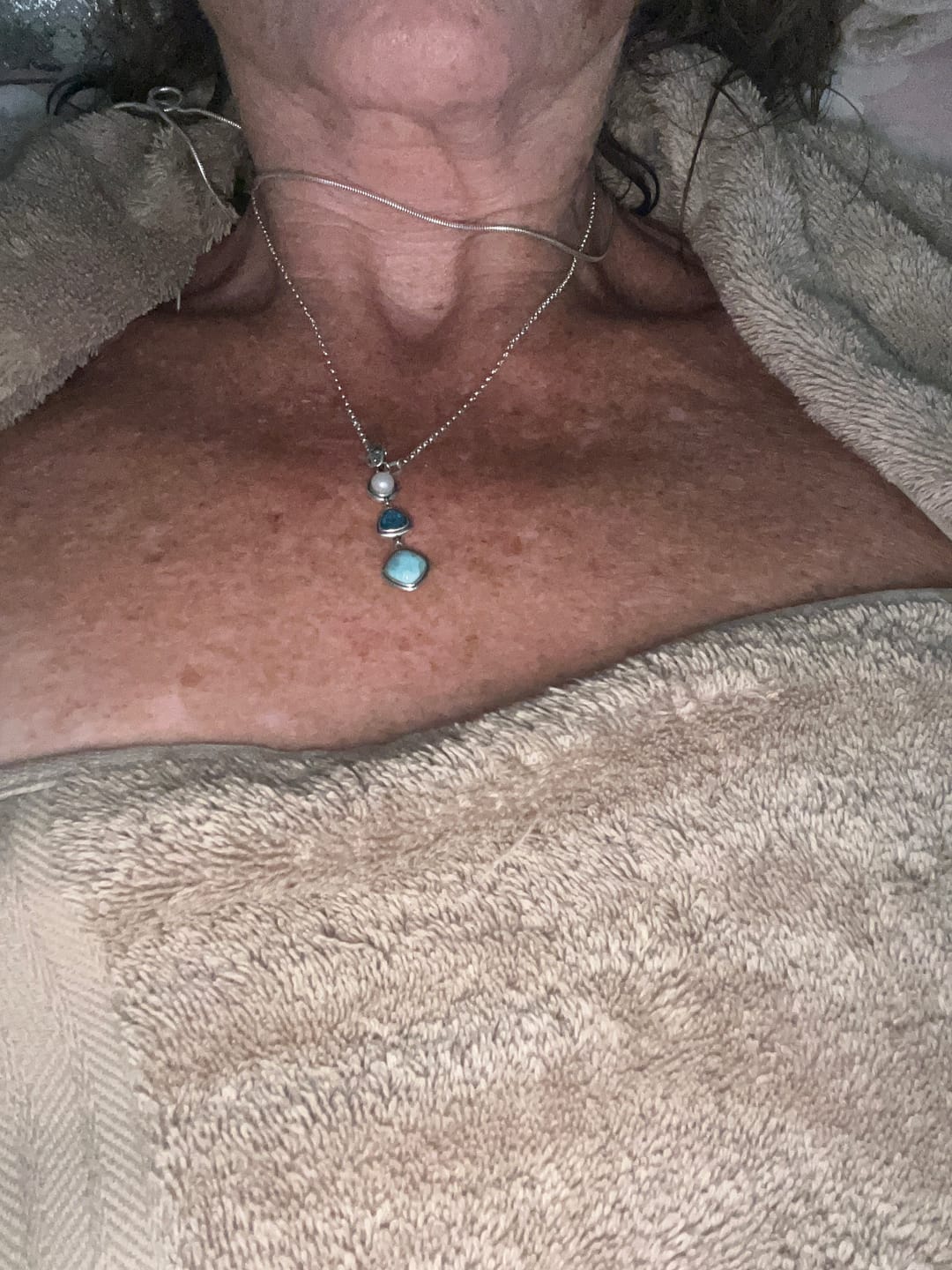 Customer photo review of Silver Larimar Necklace