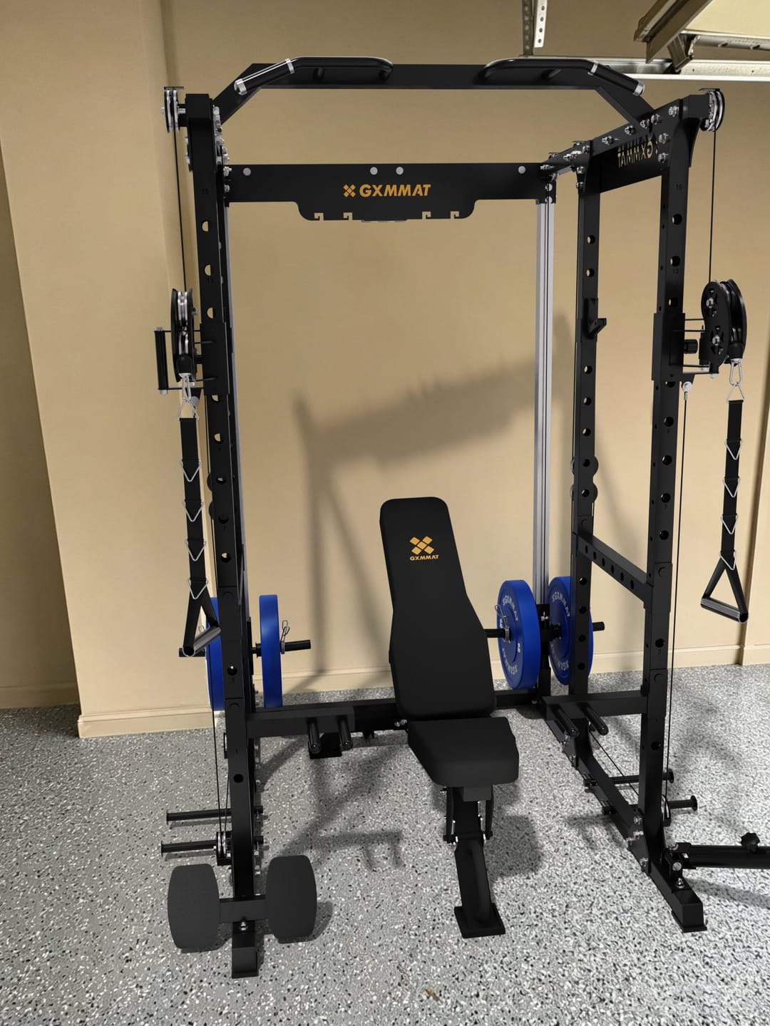 Customer photo review of GXMMAT X6 Power Rack + Weight Bench Package