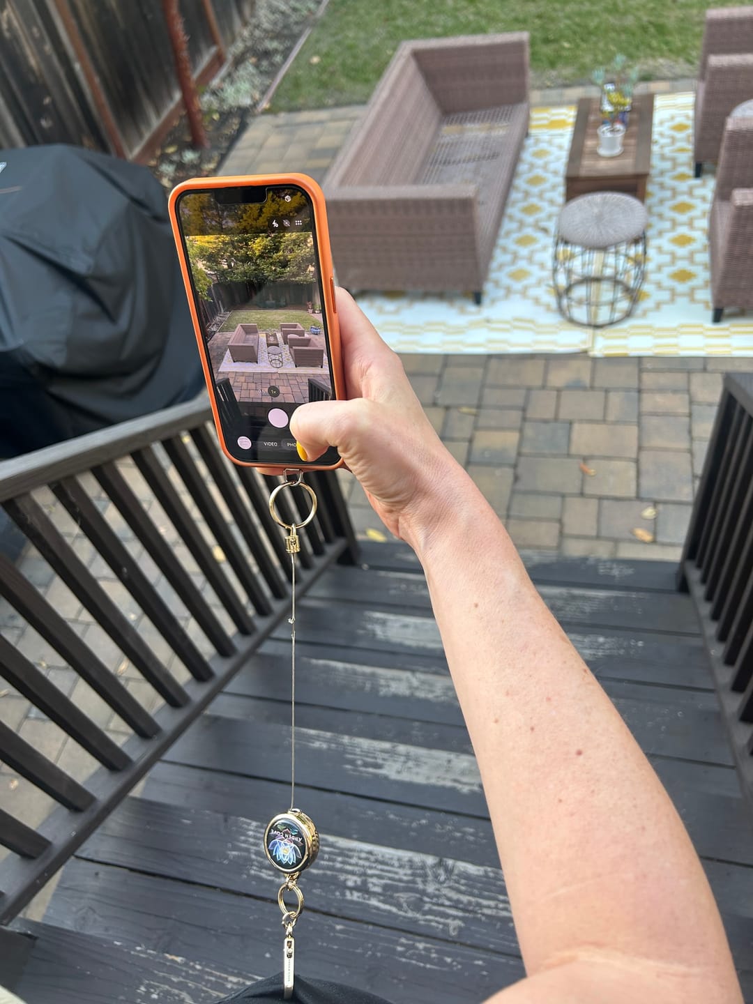 Customer photo review of Steel Cable Phone Tether