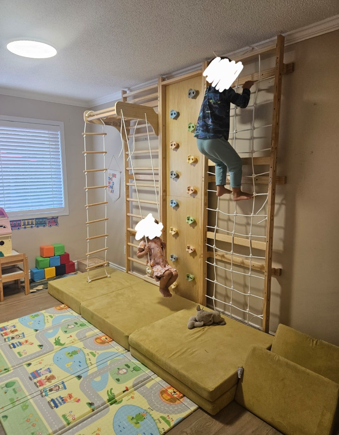 Customer photo review of Walnut | Swedish Ladder Jungle Gym - Wall Mounted