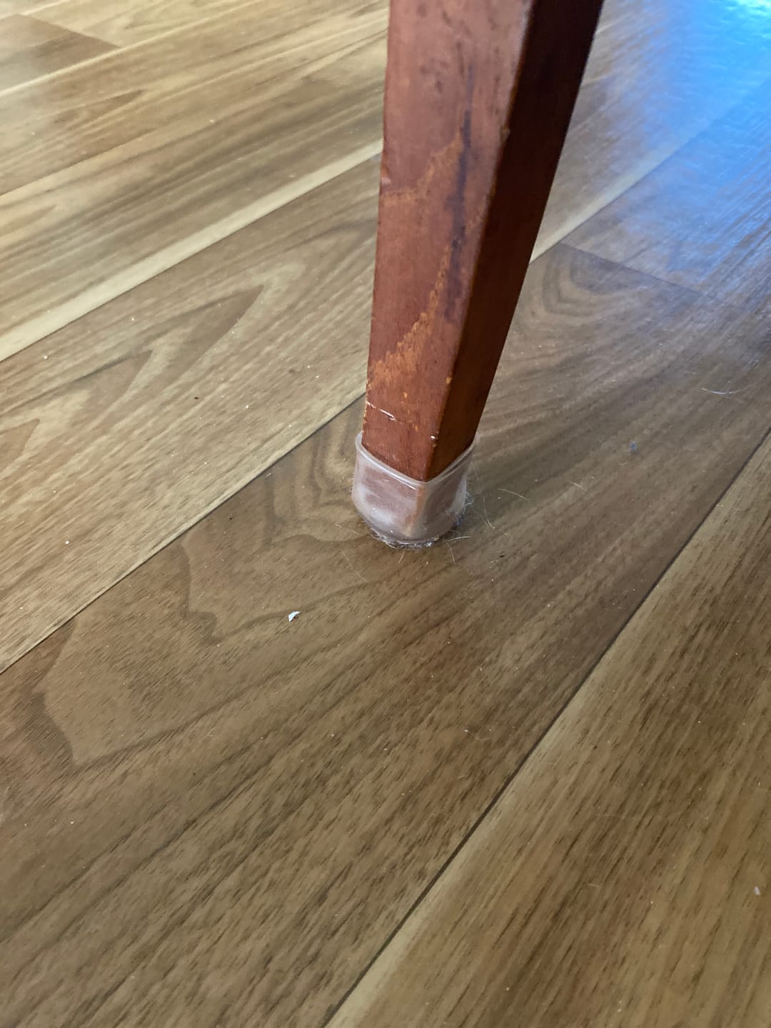 Customer photo review of Rectangular Felt Silicone Chair Leg Protectors | Extra-Durable Chair Floor Protectors