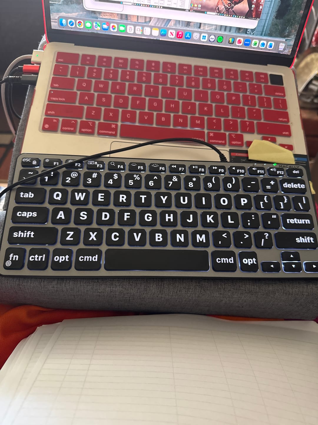 Customer photo review of Backlit Compact Large Print Keyboard for Mac - Dual USB-A + USB-C Wired