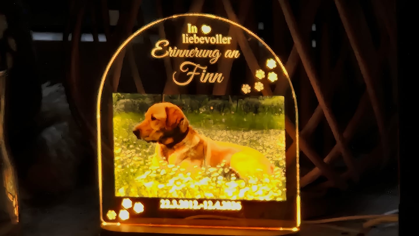 Customer photo review of Zur liebevollen Erinnerung – LED-Lampe für Hund/Katze