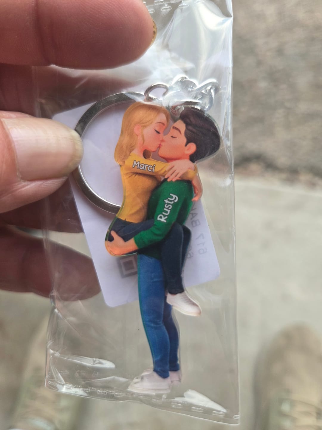 Customer photo review of Kissing Couple - Personalized Keychain, Gift for Couple