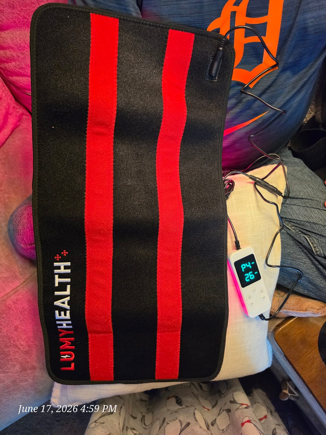 Customer photo review of Lumyhealth Multi-Spectrum Red Light Therapy Pad