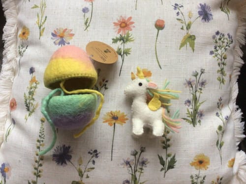Customer photo review of Felt Surprise Egg with Rainbow Unicorn Inside