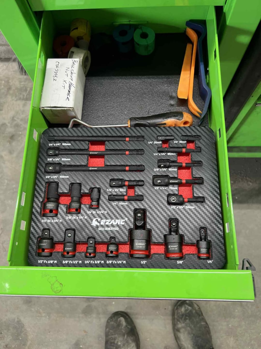 Customer photo review of 21PCS Impact Socket Adapter Set, CR-MO Swivel Sockets, CR-V Reducers & Hex Extension Bits, 1/4" 3/8" 1/2" Drive