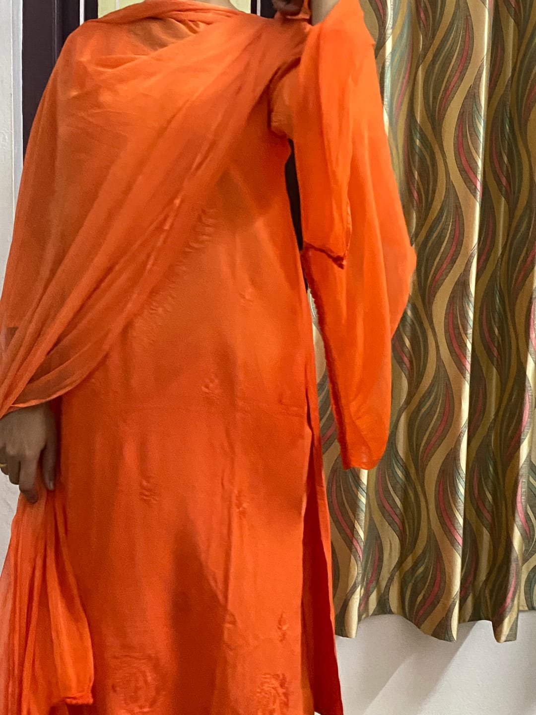 Customer photo review of Laila Rust Ombre Rayon 3 Piece Set