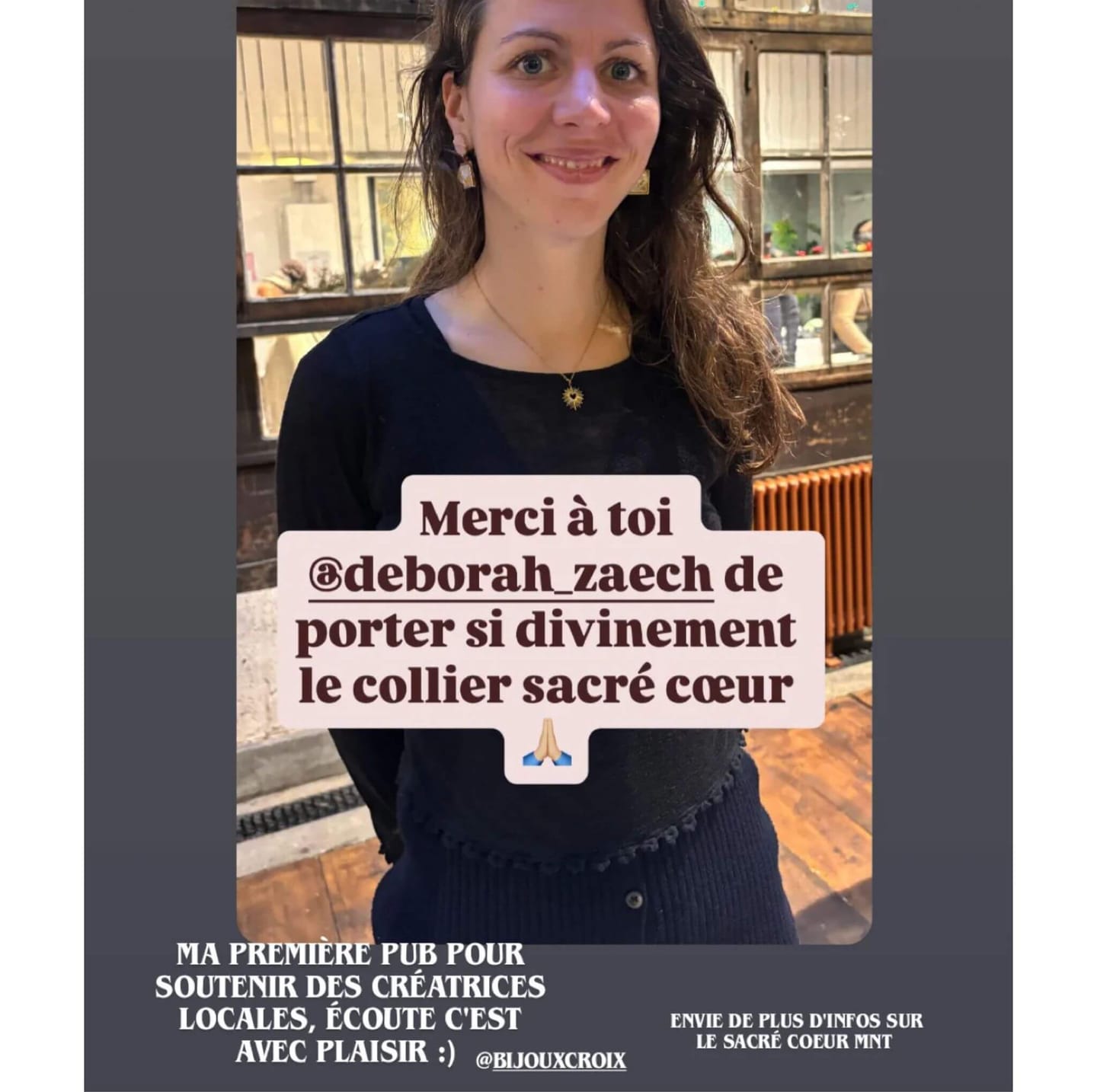 Customer photo review of Collier Sacré-Cœur - Acier Plaqué Or