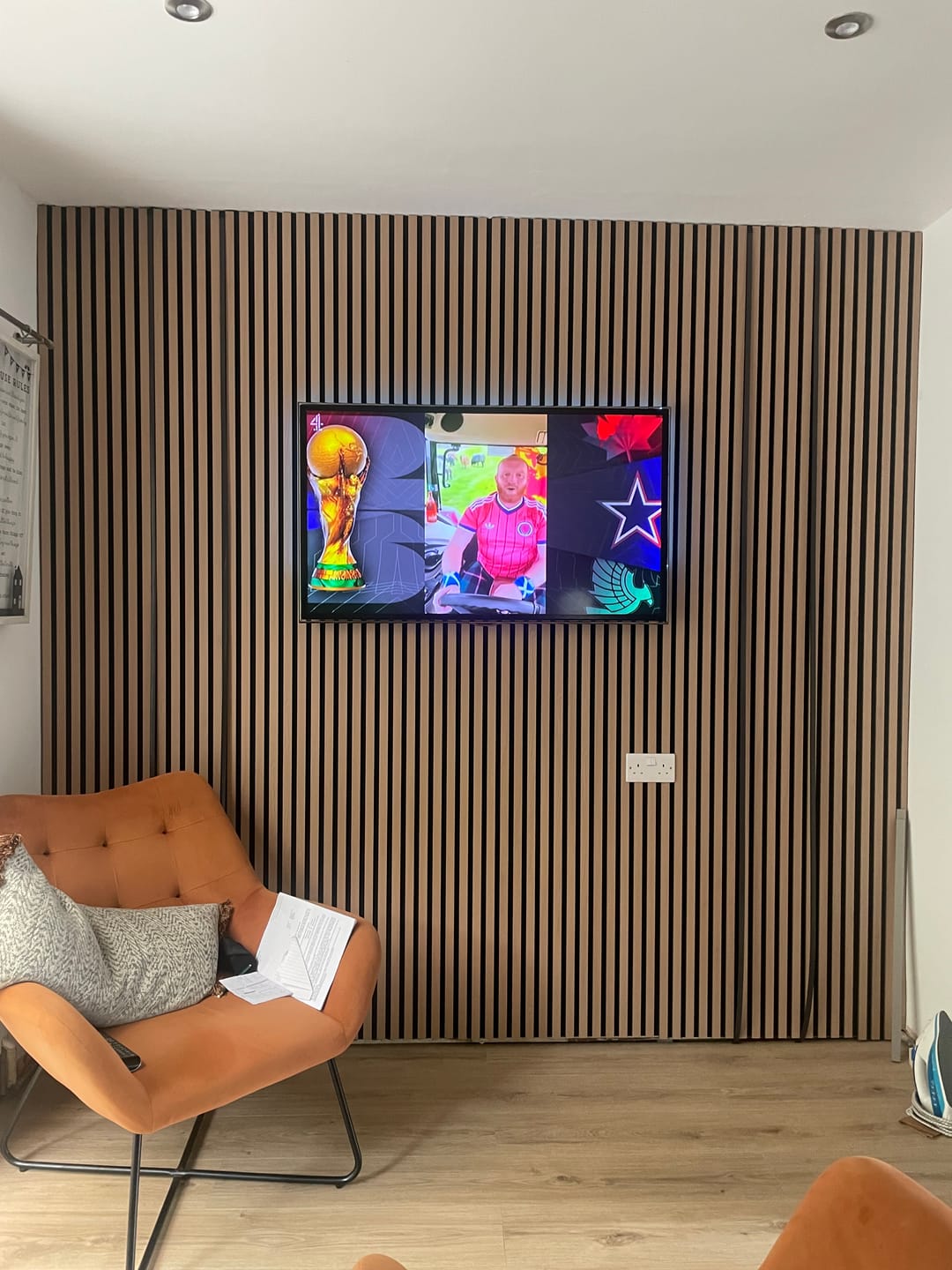 Customer photo review of Premium Acoustic Wall Panels - Natural Oak