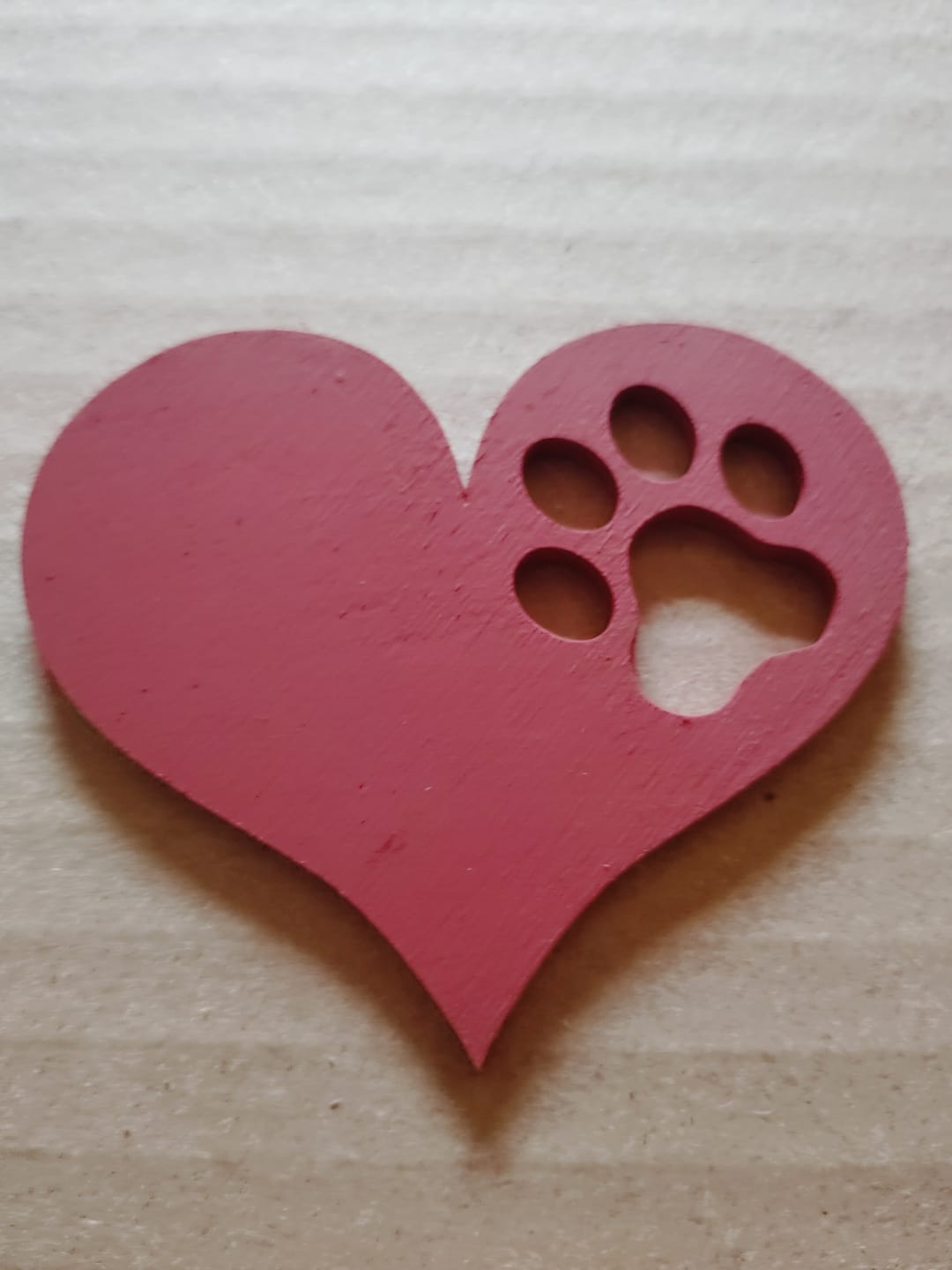 Customer photo review of Unfinished Wood Pawprint Heart Shape | Valentine's Day | Pet | DIY Craft Cutout | Up to 46"
