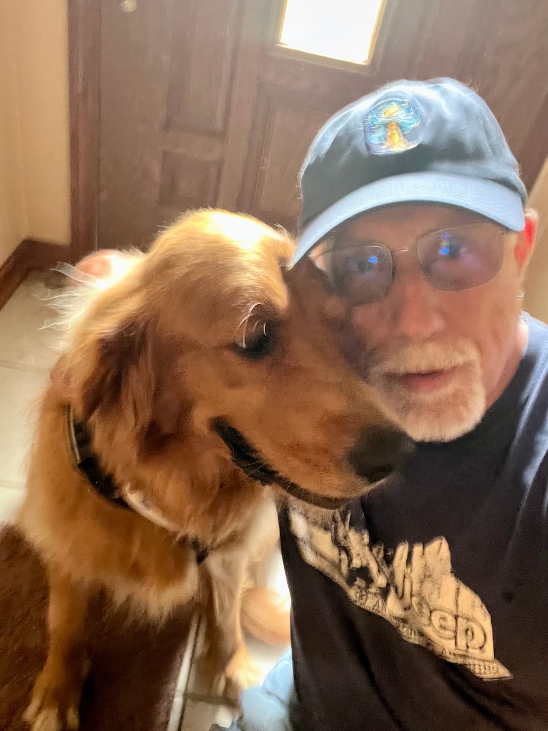 Customer photo review of Starry Night Golden Retriever Cap