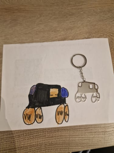 Customer photo review of Personalized Child Drawing Necklace or Keychain