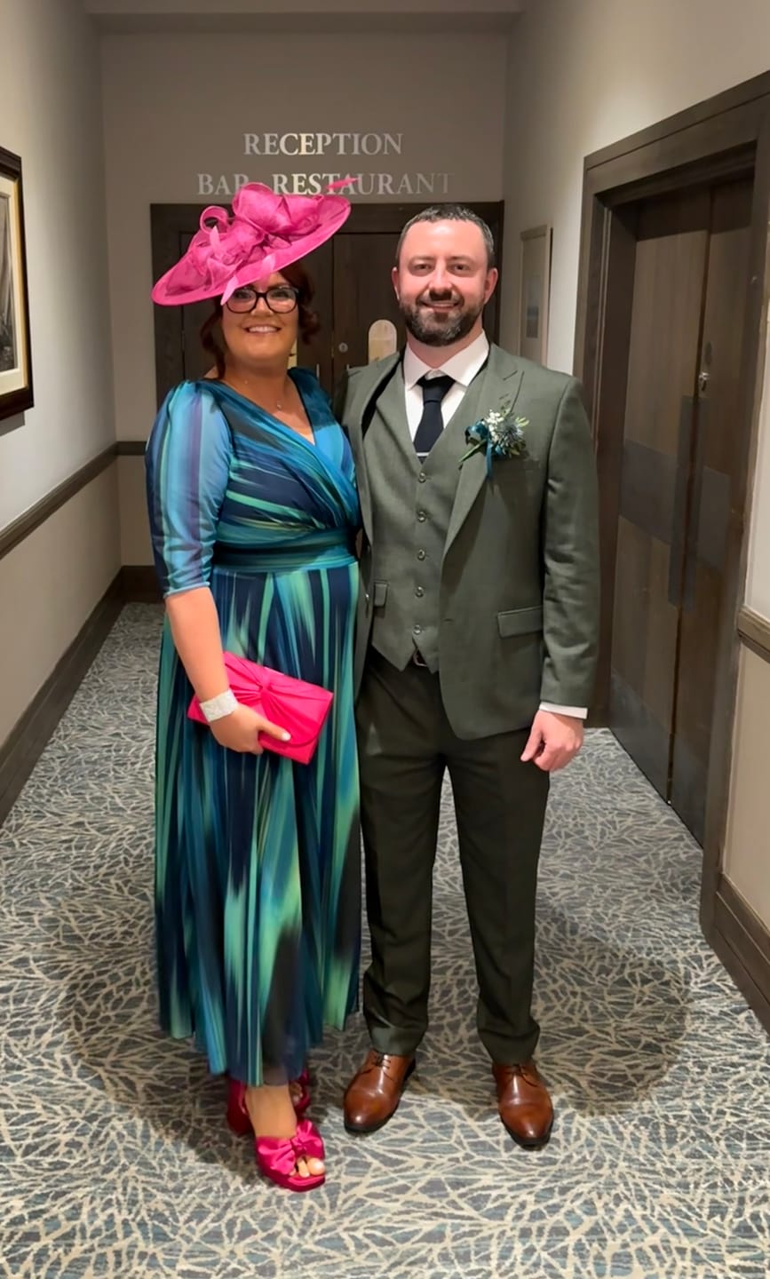 Customer photo review of Verity Green Ikat Print Maxi Gown