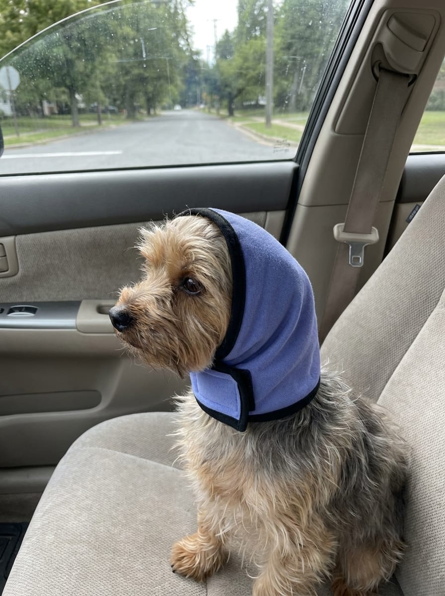 Customer photo review of Orejeras Calmantes para perros