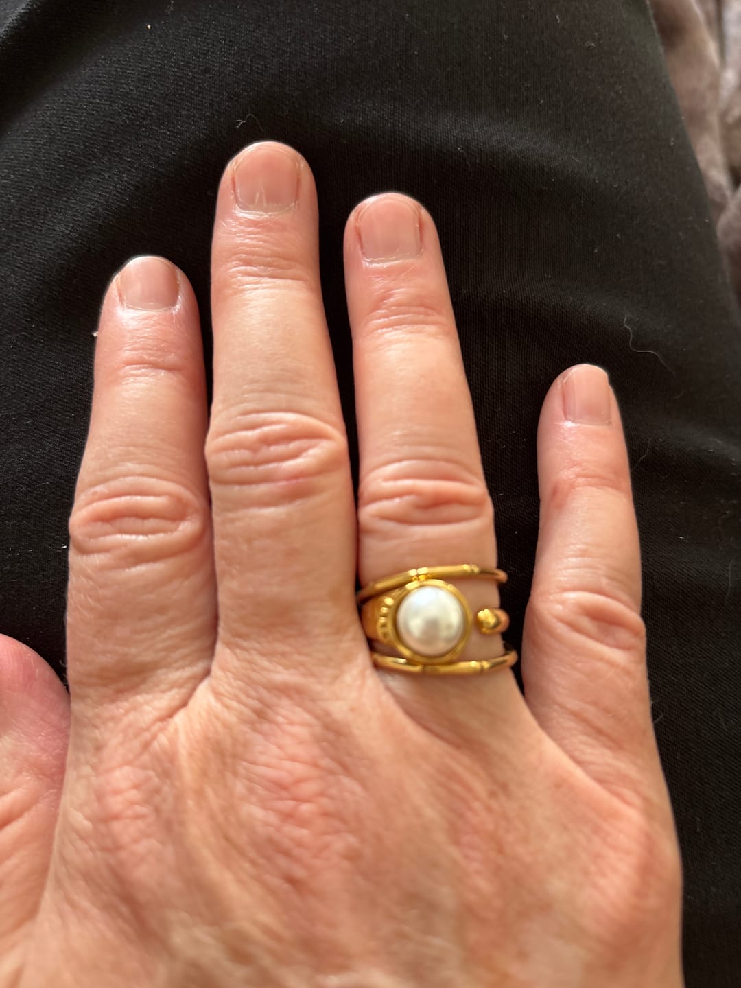 Customer photo review of Bamboo Stacker Ring