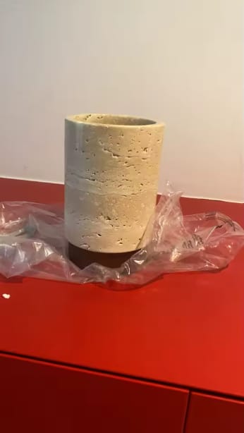 Customer photo review of Spot plafond en travertin & bois | Élégance minérale naturelle