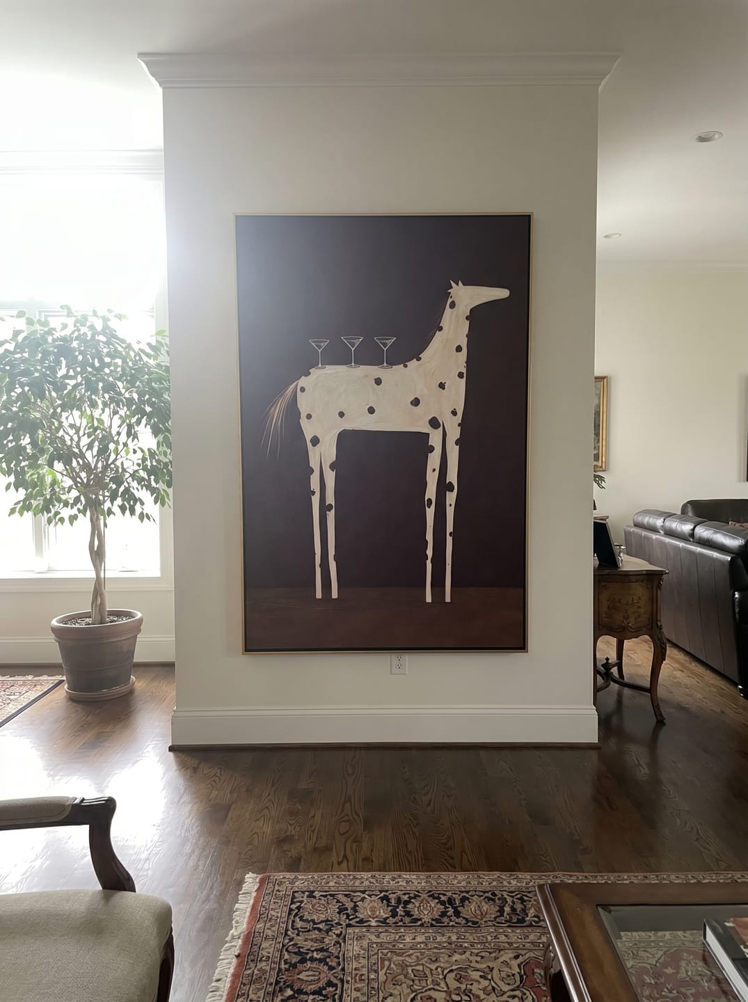 Customer photo review of Spirited Balance – Whimsical Equine Martini Painting | Heavy Texture Eclectic Wall Art