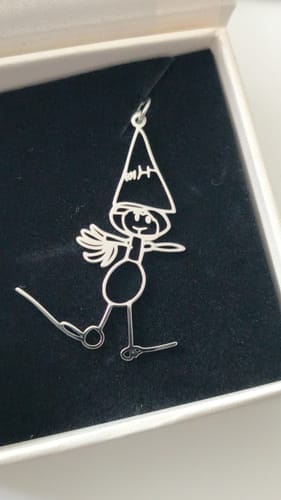 Customer photo review of Personalized Child Drawing Necklace or Keychain