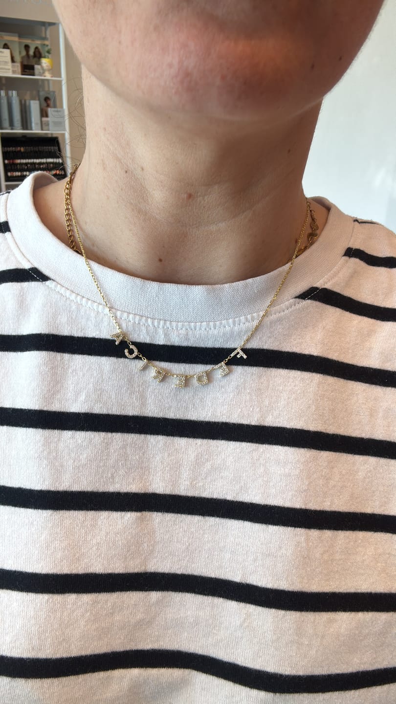 Customer photo review of Collana MINI LETTERS BRIGHT
