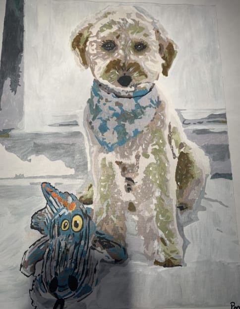 Customer photo review of Custom Paint By Numbers - Personalized Pet Portraits