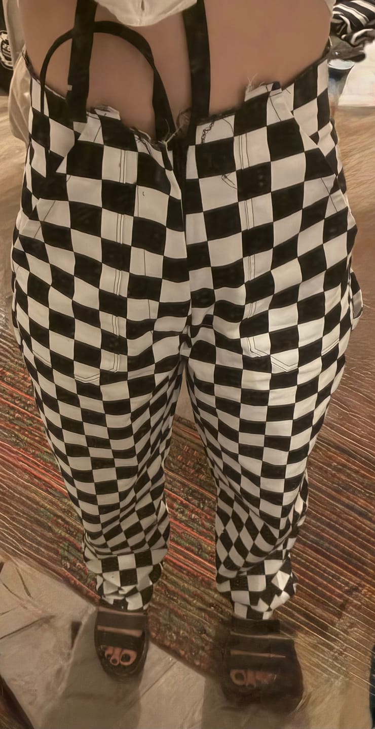 Customer photo review of Chef's Check Cotton Drill Fabric