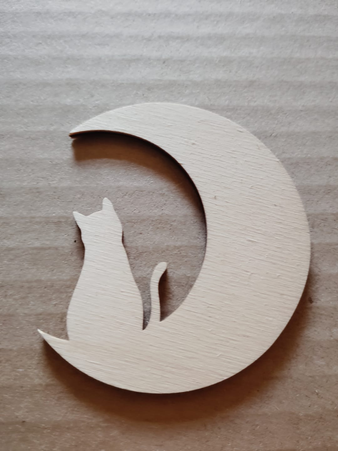 Customer photo review of Unfinished Wood Cat and Moon Silhouette Shape - Craft - up to 46"