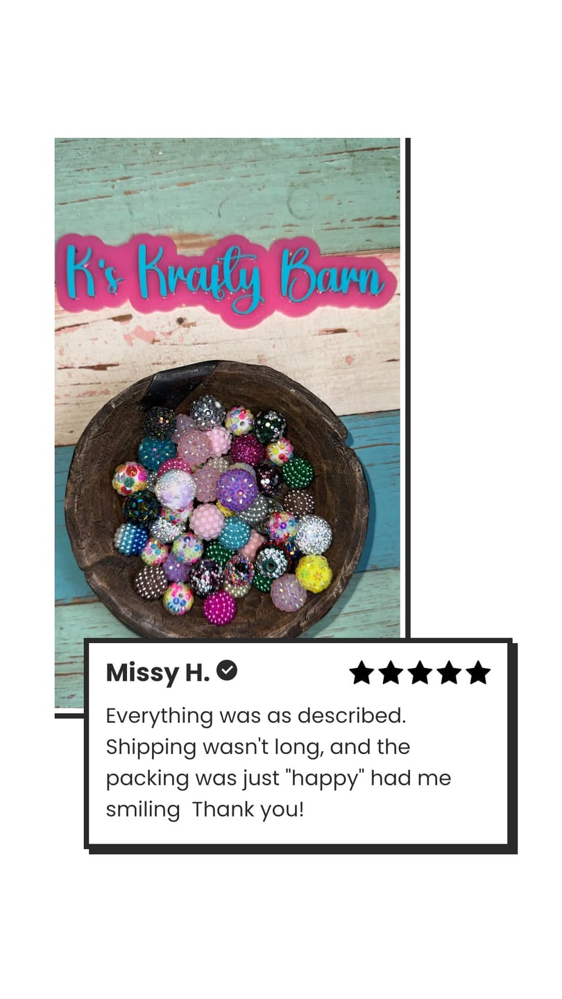Customer photo review of Acrylic 8-16mm Rhinestone Bead Mixes