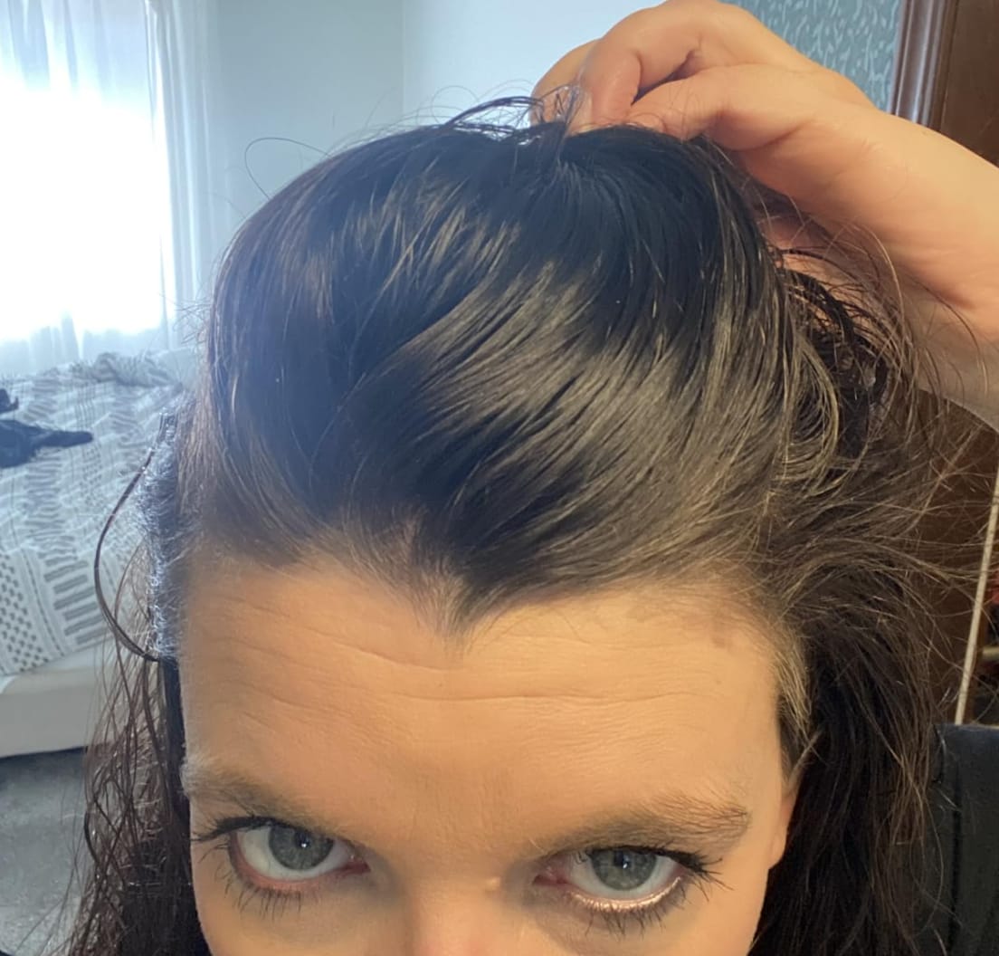 Customer photo review of GDS Hair Dye Shampoo — Grey Coverage in 3 Minutes